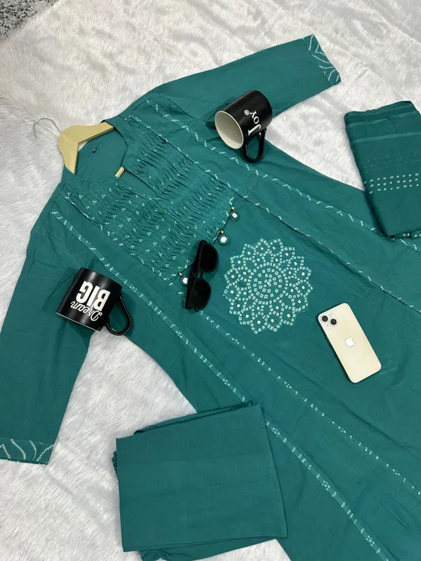 Trending_Stylish_A-Line_Cotton_Kurta_Pant_Dupatta_Set_with_Pintex_&_Adda_Work