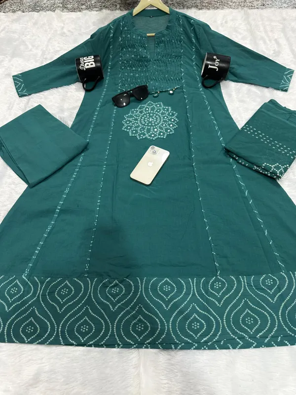 Trending_Stylish_A-Line_Cotton_Kurta_Pant_Dupatta_Set_with_Pintex_&_Adda_Work