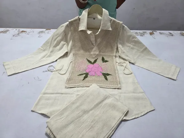 Premium_Cotton_Shirt_with_Jute_EmbroideCRM_Jacket_and_Pant_Co-ord_Set