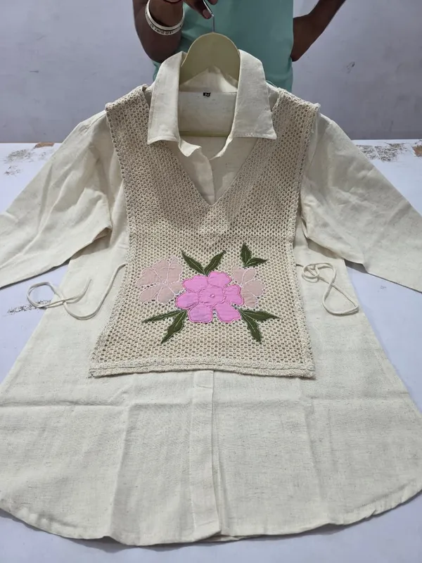 Premium_Cotton_Shirt_with_Jute_EmbroideCRM_Jacket_and_Pant_Co-ord_Set
