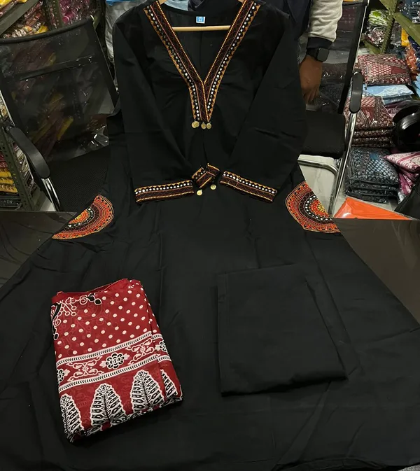 Women_Stylish_Cotton_Kurta_Pant_Dupatta_Set_with_EmbroideBLK_Yoke_and_Ajrakh_Dupatta