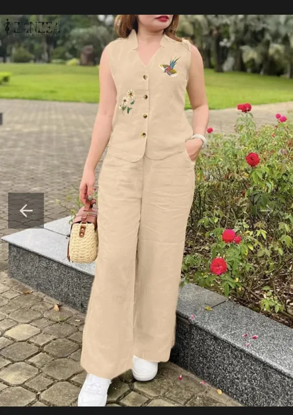 Multicolor_Stylish_Cotton_Top_&_Pant_Co-Ord_Set_For_Women