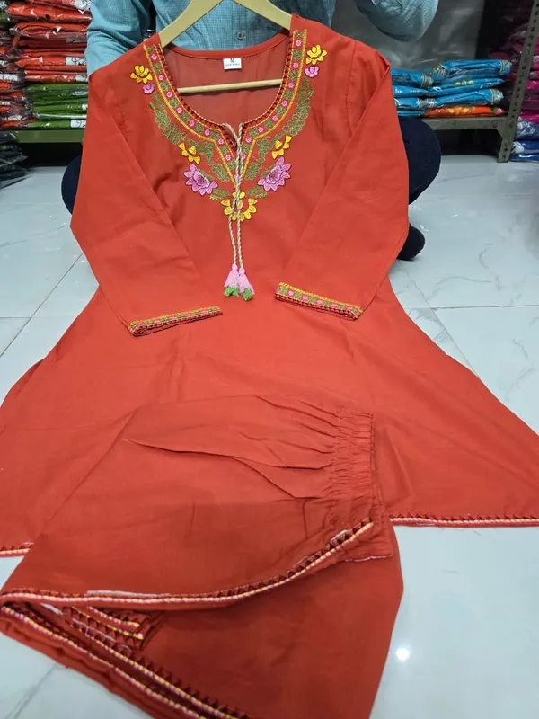 Stylish_embroidered_co-ord_set_with_tassel_detailing_and_coordinated_kurti_and_pant