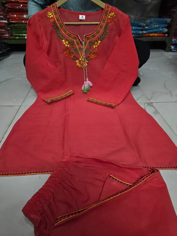 Stylish_embroidered_co-ord_set_with_tassel_detailing_and_coordinated_kurti_and_pant