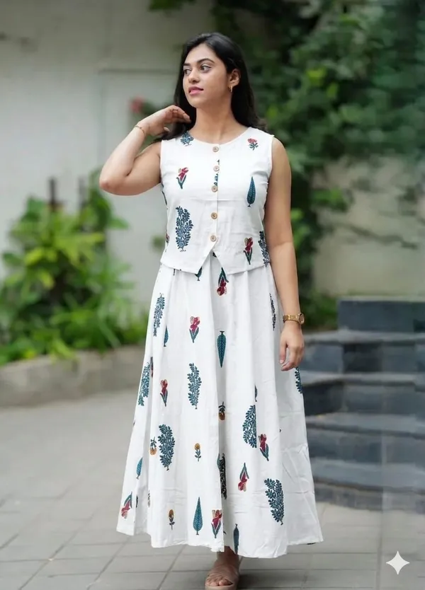 Women_Printed_Cotton_Top_And_Skirt_Set