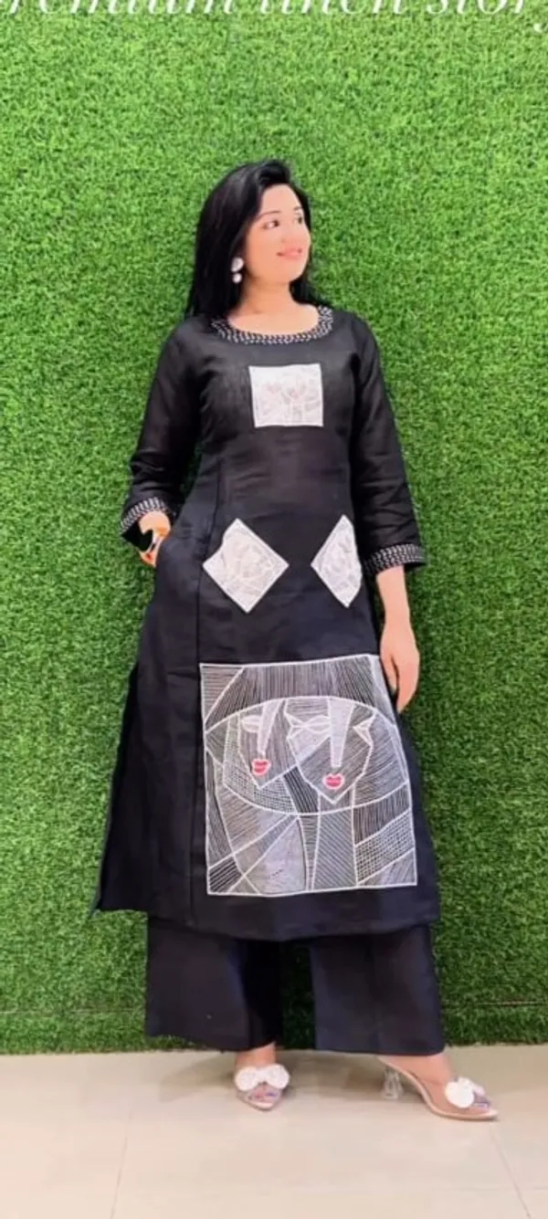 Stylish_Cotton_Flex_Embroidered_Coord_Set__Casual_Wear_Top_&_Plazzo_|_White_&_Black_|_2-Piece_Set
