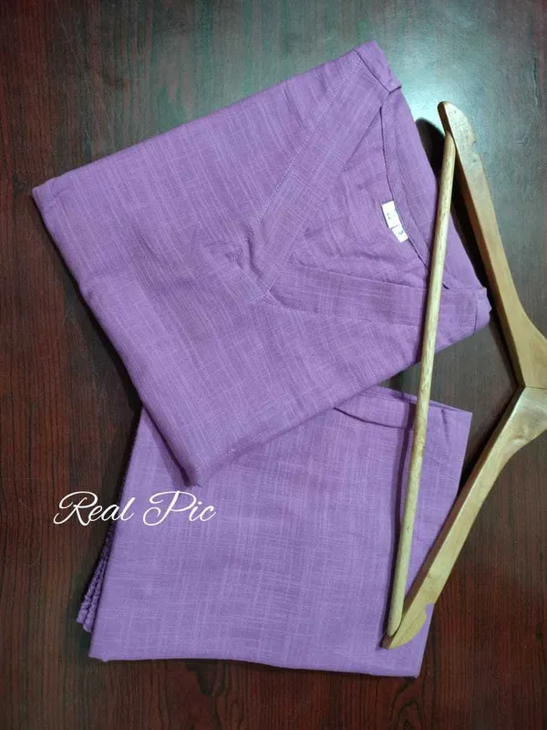 Purple_Stylish_Cotton_Slub_Kurta_And_Pant_Set_For_Women