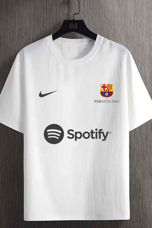 White_Cotton_Regular_Fit_Fc_Barcelona_Printed_Jersey_T-Shirt_|_For_Men