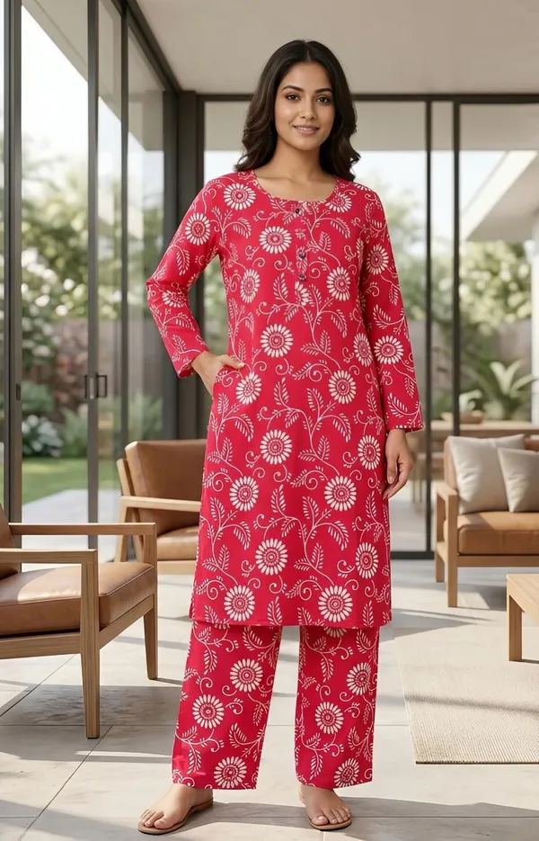 Red_Floral_Print_Viscos_Straight_Night_Suit_Set_For_Women