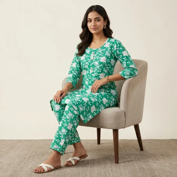 Green_Floral_Print_viscos_Relaxed_Night_Suit_Set_For_Women