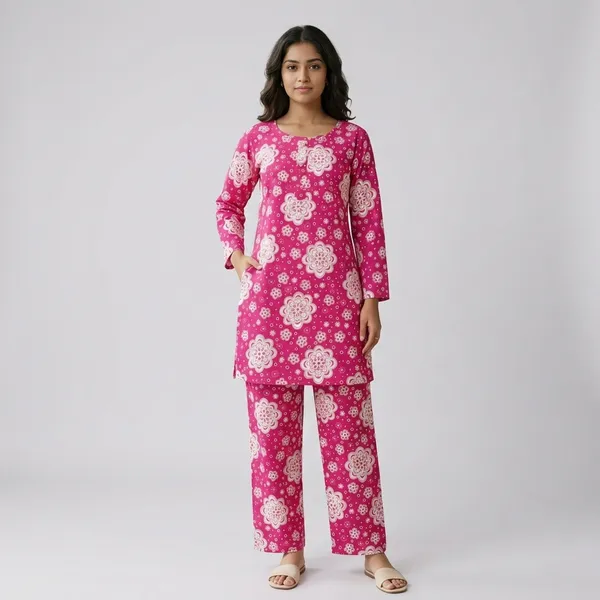 Pink_Floral_Print_Viscos_Relaxed_Night_Suit_Set_For_Women