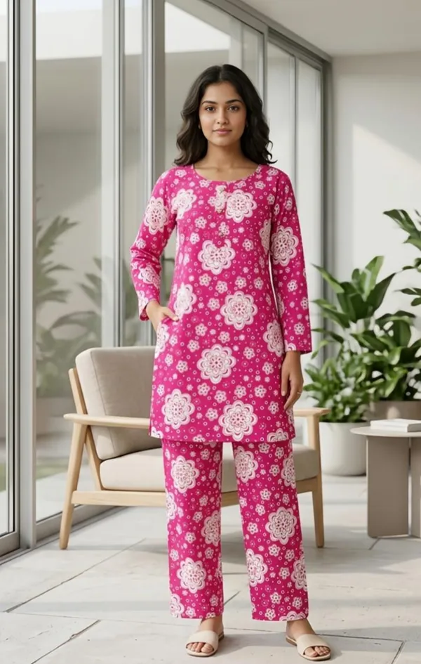 Pink_Floral_Print_Viscos_Relaxed_Night_Suit_Set_For_Women
