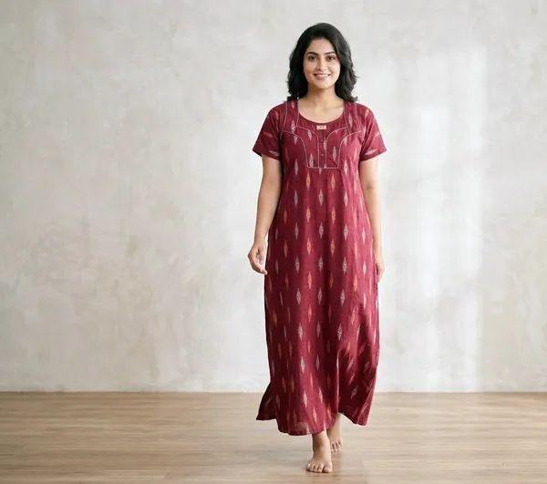Premium_100%_Pure_Cotton_Nighty_for_Women_|_Breathable_Full-Length_Maxi_Dress_Loungewear