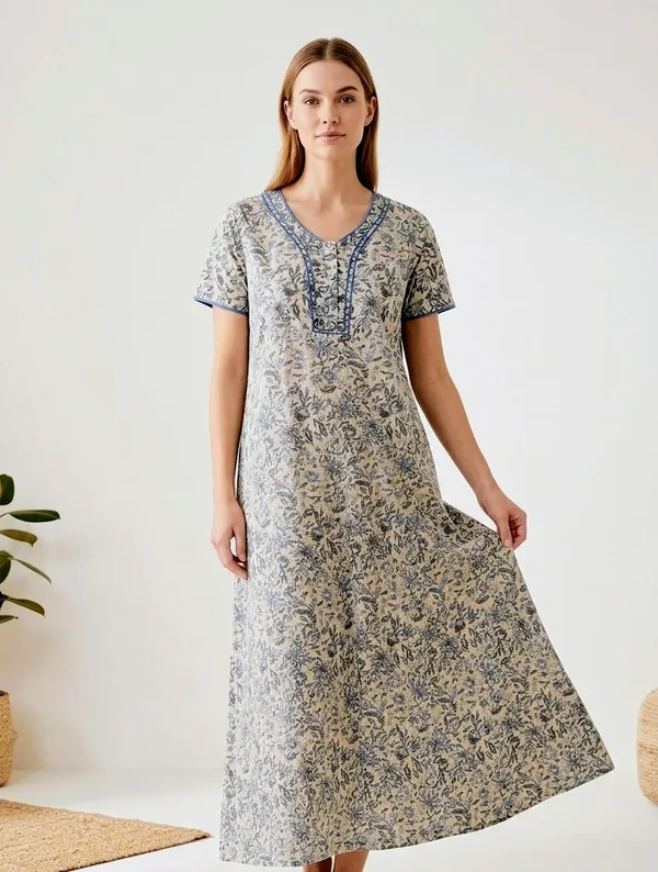 Premium_100%_Pure_Cotton_Nighty_for_Women_|_Breathable_Full-Length_Maxi_Dress_Loungewear