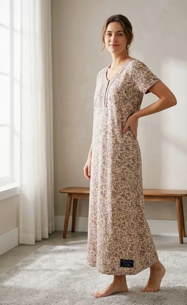 Premium_100%_Pure_Cotton_Nighty_for_Women_|_Breathable_Full-Length_Maxi_Dress_Loungewear