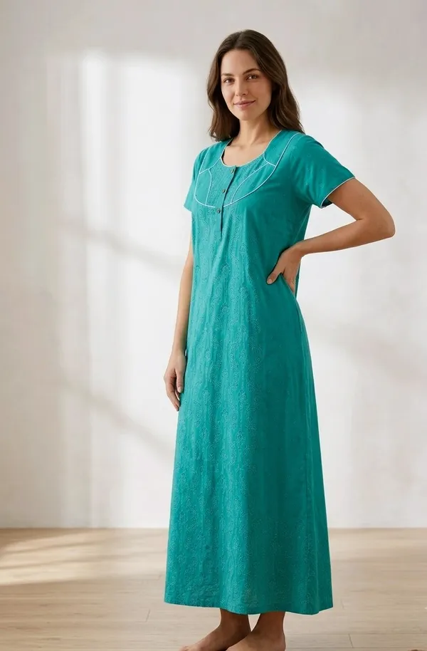 Premium_100%_Pure_Cotton_Nighty_for_Women_|_Breathable_Full-Length_Maxi_Dress_Loungewear