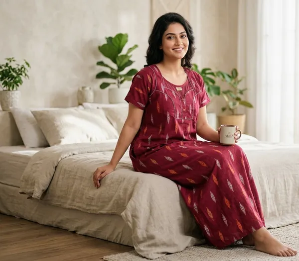 Premium_100%_Pure_Cotton_Nighty_for_Women_|_Breathable_Full-Length_Maxi_Dress_Loungewear
