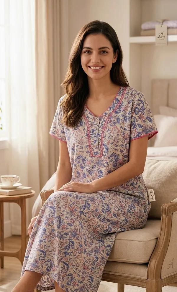 Premium_100%_Pure_Cotton_Nighty_for_Women_|_Breathable_Full-Length_Maxi_Dress_Loungewear