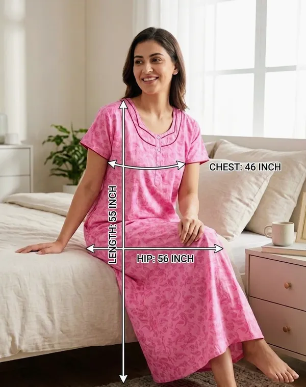 Premium_100%_Pure_Cotton_Nighty_for_Women_|_Breathable_Full-Length_Maxi_Dress_Loungewear