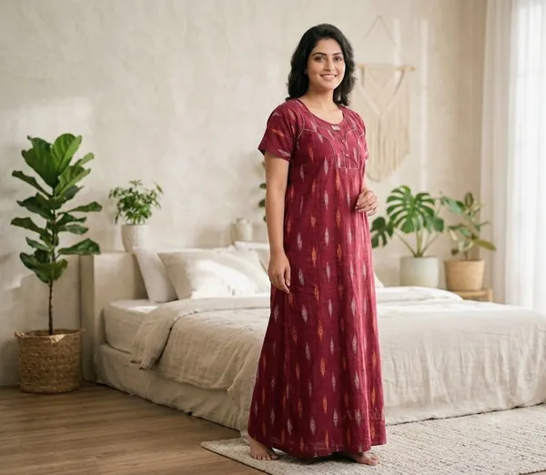 Premium_100%_Pure_Cotton_Nighty_for_Women_|_Breathable_Full-Length_Maxi_Dress_Loungewear