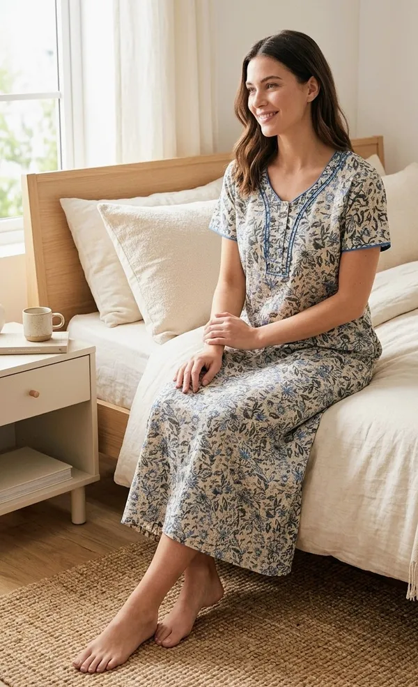 Premium_100%_Pure_Cotton_Nighty_for_Women_|_Breathable_Full-Length_Maxi_Dress_Loungewear