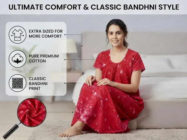 Premium_cotton_bandhni_printed_nighty,pack_of_two