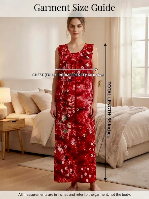 Pure_Cotton_Bandhani_Printed_Nighty_with_Ruffle_Sleeves,pack_of_two_