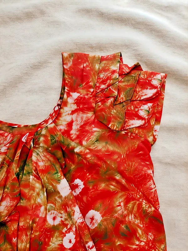 Pure_Cotton_Bandhani_Printed_Nighty_with_Ruffle_Sleeves,pack_of_two_