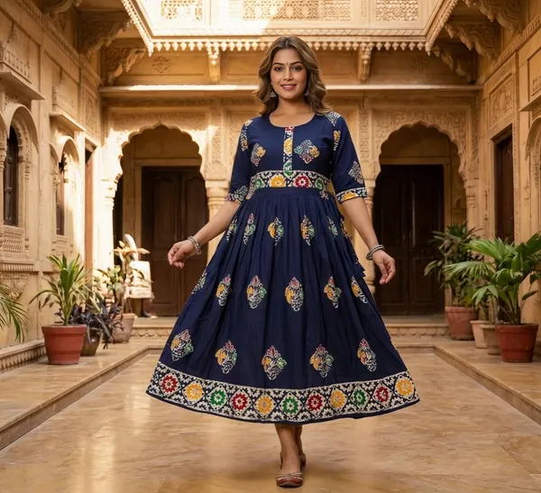 Soft_Cotton_Bandhni_Batik_Frock_Kurti