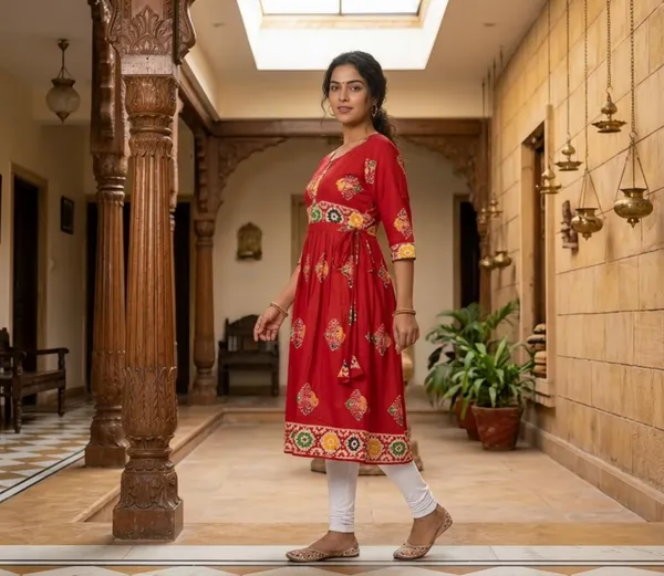 Soft_Cotton_Bandhni_Batik_Frock_Kurti