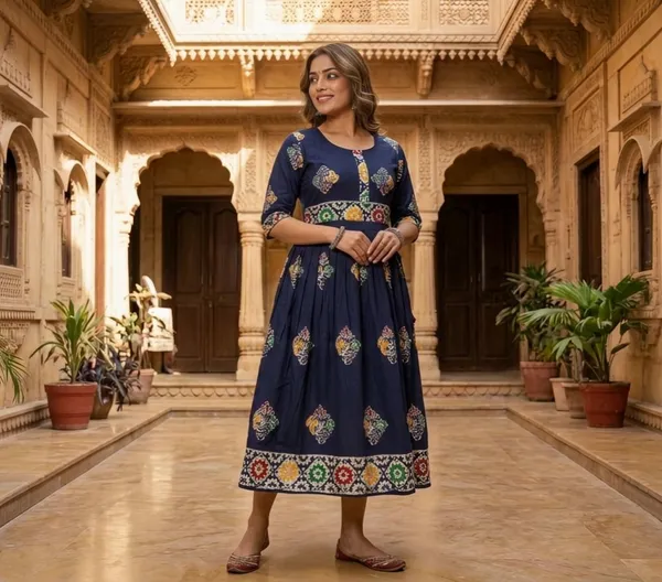 Soft_Cotton_Bandhni_Batik_Frock_Kurti