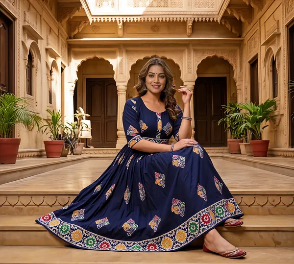 Soft_Cotton_Bandhni_Batik_Frock_Kurti