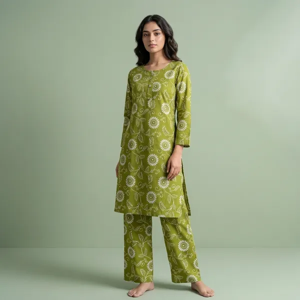 Green_Floral_Print_viscos_A-Line_Kurta_Palazzo_Set_For_Women