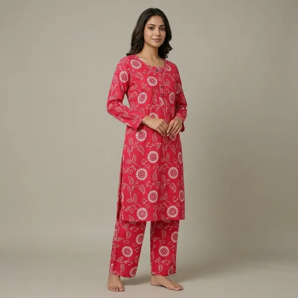 Red_Floral_Print_Viscos_Straight_Night_Suit_Set_For_Women
