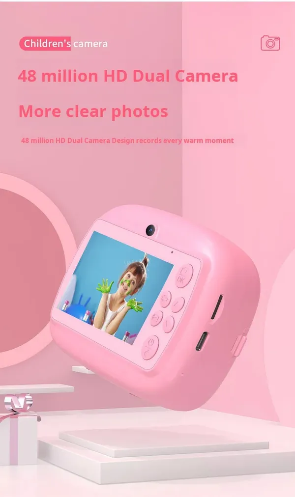 Pink_Children'S_Camera_With_Instant_Thermal_Printer_Fun_And_Easy-To-Use_Kids_Camera_For_Instant_Photo_Printing,_Digital_Camera_With_Thermal_Paper_For_Boys_&_Girls