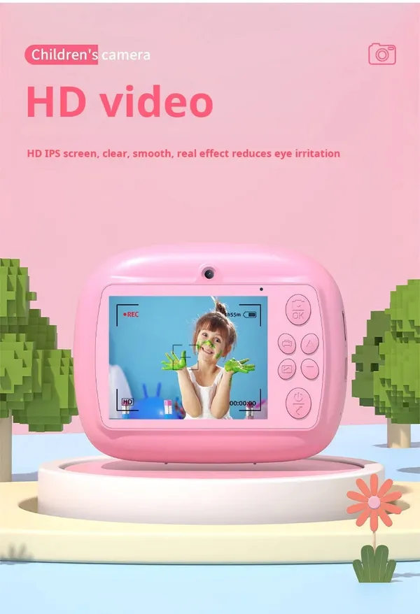 Pink_Children'S_Camera_With_Instant_Thermal_Printer_Fun_And_Easy-To-Use_Kids_Camera_For_Instant_Photo_Printing,_Digital_Camera_With_Thermal_Paper_For_Boys_&_Girls