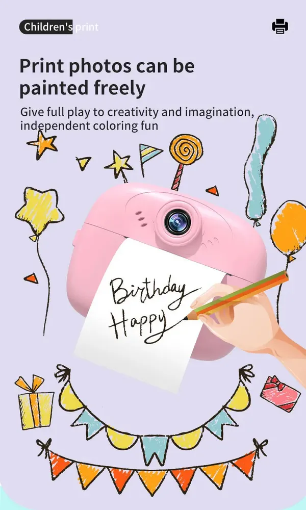 Pink_Children'S_Camera_With_Instant_Thermal_Printer_Fun_And_Easy-To-Use_Kids_Camera_For_Instant_Photo_Printing,_Digital_Camera_With_Thermal_Paper_For_Boys_&_Girls