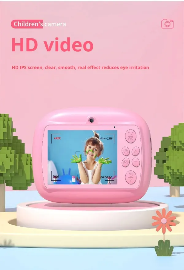 Pink_Children'S_Camera_With_Instant_Thermal_Printer_Fun_And_Easy-To-Use_Kids_Camera_For_Instant_Photo_Printing,_Digital_Camera_With_Thermal_Paper_For_Boys_&_Girls