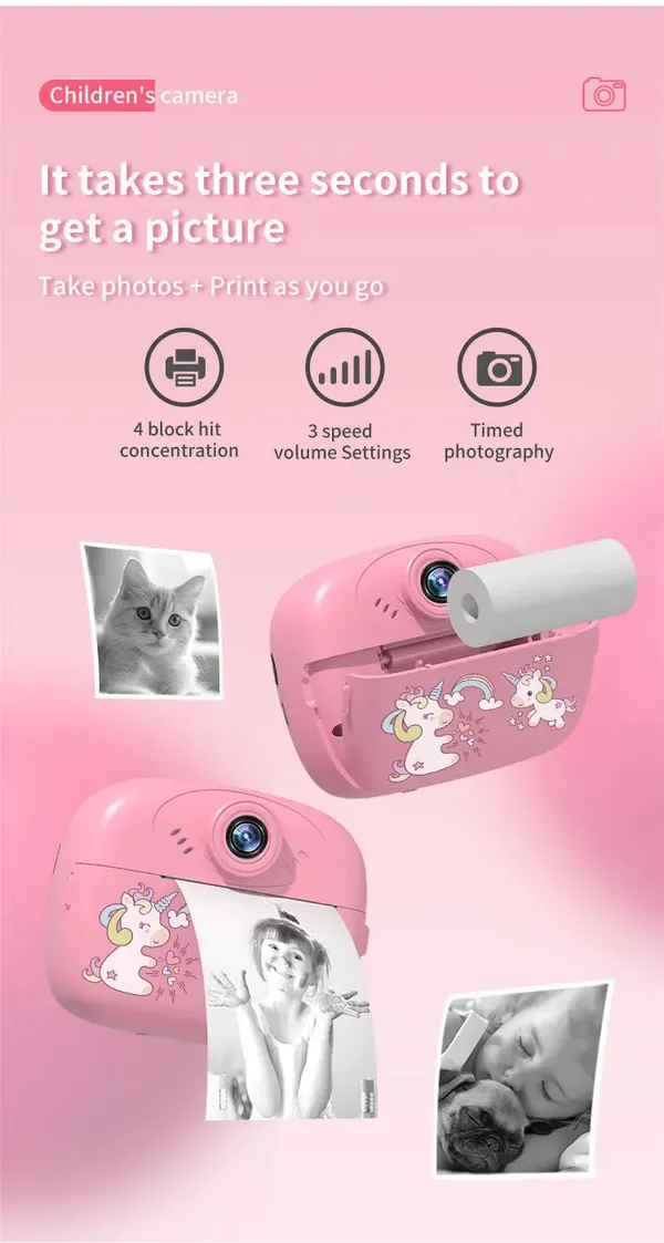 Pink_Children'S_Camera_With_Instant_Thermal_Printer_Fun_And_Easy-To-Use_Kids_Camera_For_Instant_Photo_Printing,_Digital_Camera_With_Thermal_Paper_For_Boys_&_Girls