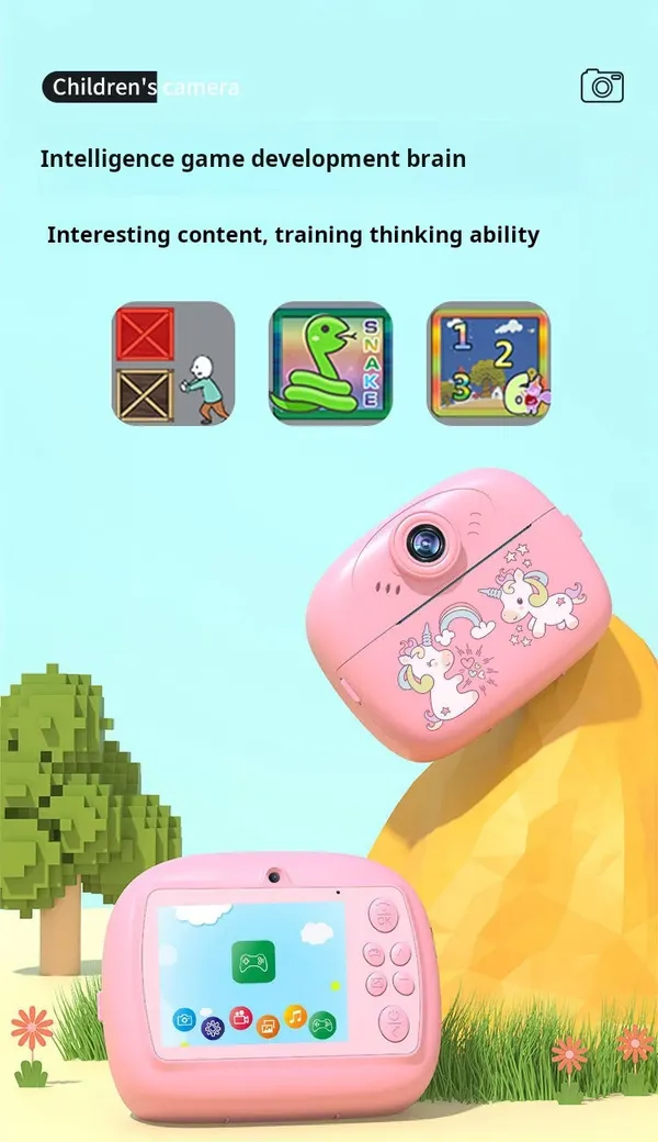 Pink_Children'S_Camera_With_Instant_Thermal_Printer_Fun_And_Easy-To-Use_Kids_Camera_For_Instant_Photo_Printing,_Digital_Camera_With_Thermal_Paper_For_Boys_&_Girls
