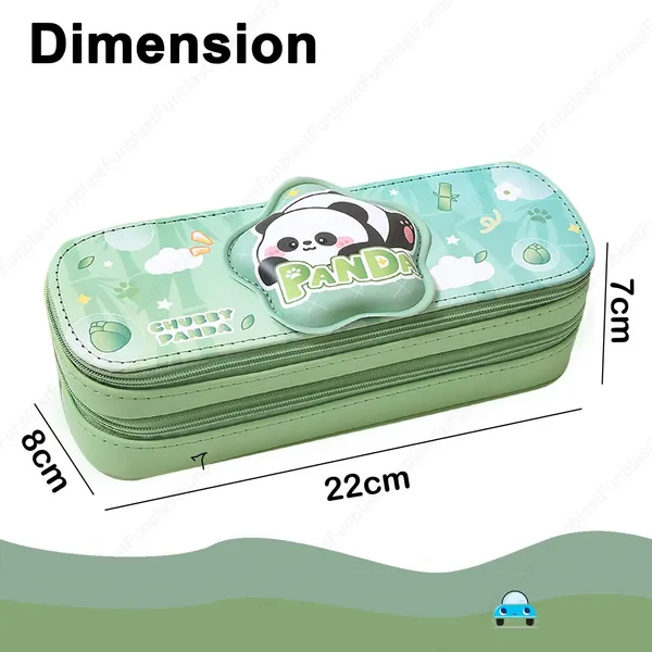 Green_Double_Layer_Spongey_Pencil_Pouch_Large_Capacity_Soft_And_Durable_Stationery_Organizer_For_Boys_&_Girls