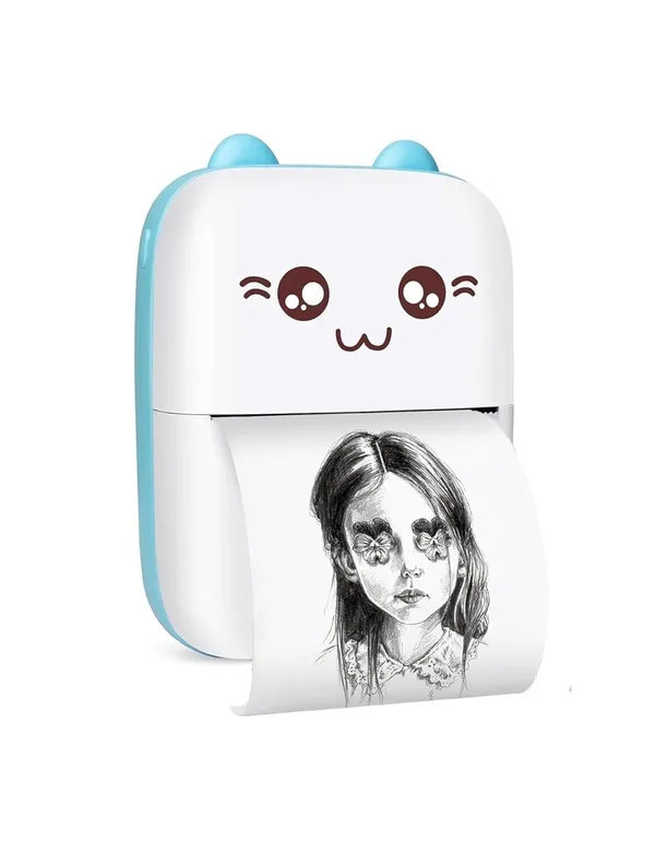White_Mini_Bluetooth_Thermal_Printer_Portable_Ink-Free_Label_Printer_For_Android_&_Ios,_Black_On_White_Thermal_Printer_With_Print_Paper_And_Stickers