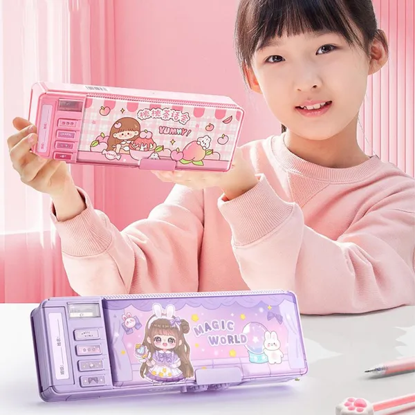 Pink_Pencil_Box_With_Lock_Secure_Kids'_Pencil_Case_With_Locking_Mechanism,_Durable_&_Spacious_Stationery_Organizer_For_Boys_&_Girls
