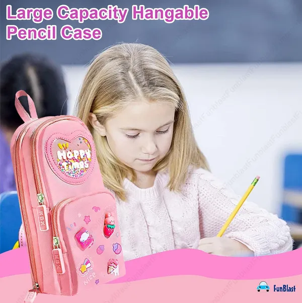 Pink_Pencil_Case_For_Girls_Large_Capacity_Hangable_Triple_Layer_Canvas_Kawaii_Bunny_Teddy_Pencil_Case