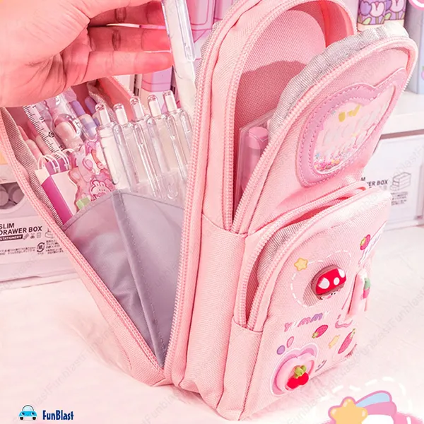 Pink_Pencil_Case_For_Girls_Large_Capacity_Hangable_Triple_Layer_Canvas_Kawaii_Bunny_Teddy_Pencil_Case