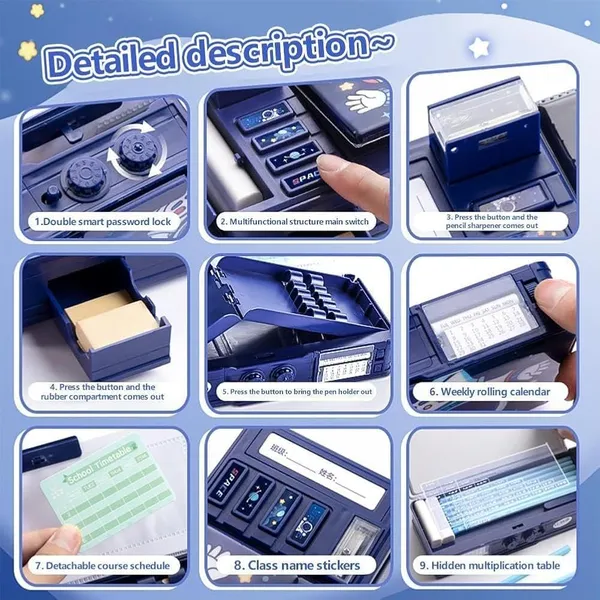 Blue_Space_Astronaut_Pencil_Box_With_Double_Side_Opening,_Multiple_Button_And_Locking_System_Fun_And_Durable_Storage_For_Kids'_Stationery