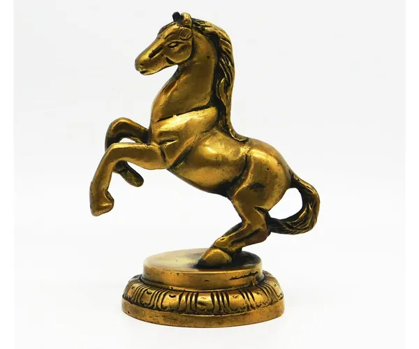 Brass_Antique_Finish_Horse_With_Uplifted_Legs_Showpiece_|_For_Home_Decoration