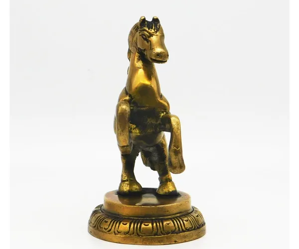 Brass_Antique_Finish_Horse_With_Uplifted_Legs_Showpiece_|_For_Home_Decoration