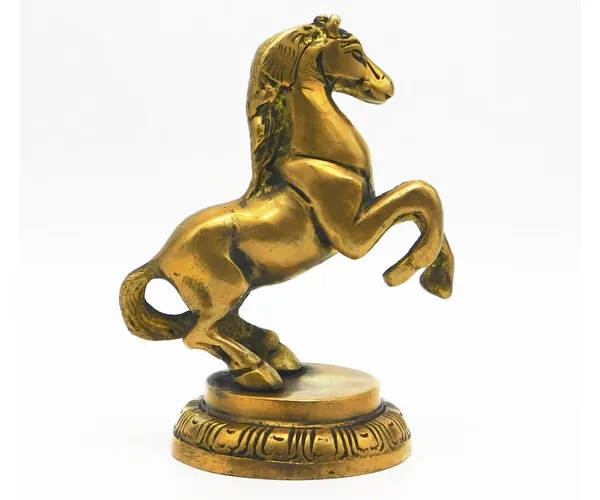 Brass_Antique_Finish_Horse_With_Uplifted_Legs_Showpiece_|_For_Home_Decoration