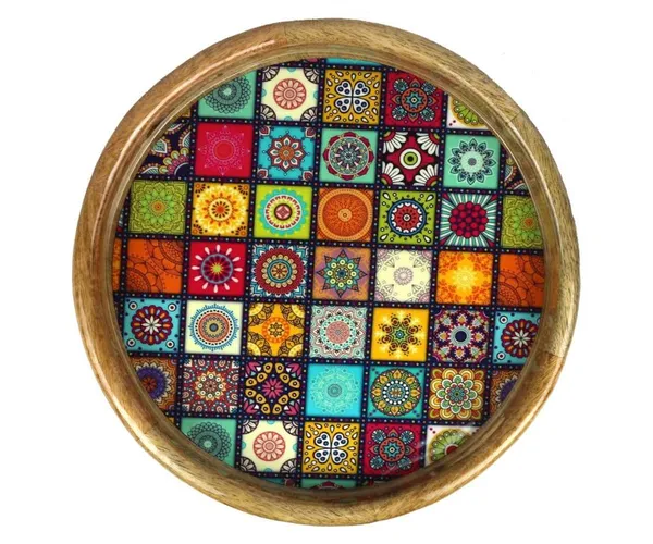 3D_Rangoli_Wooden_Resin_Serving_Tray_|_Handicraft_Dining_and_Decorative_Tray
